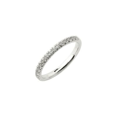 Alliance demi-tour serti griffe en platine et diamants de 0.38ct