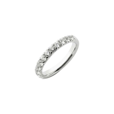 Alliance demi-tour serti griffe en platine et diamants de 0.75ct