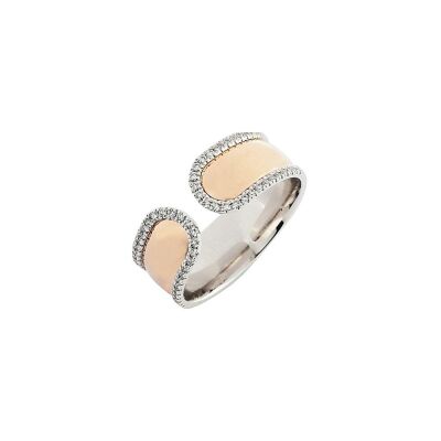 Bague en or rose et diamants de 0.22ct