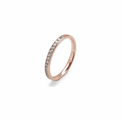 Alliance demi-tour serti rail en or rose et diamants de 0.25ct