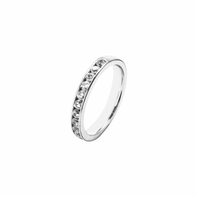 Alliance demi-tour serti rail en or blanc et diamants de 0.65ct