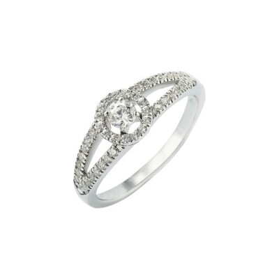 Solitaire en or blanc et diamants