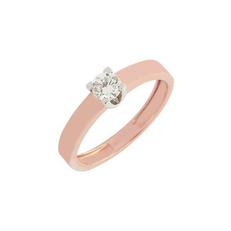 Solitaire en or rose et diamant de 0.30ct