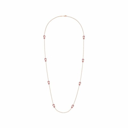 FRED Chance Infinie long necklace, medium size, rose gold, diamonds, rubies