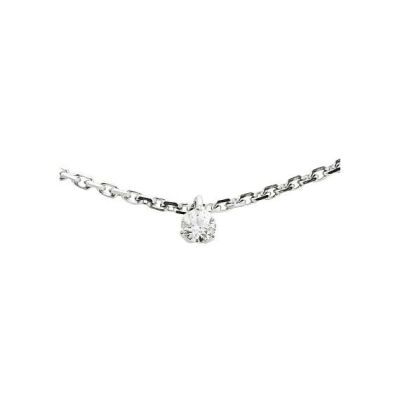 Collier serti 3 griffes en or blanc et diamant de 0.10ct