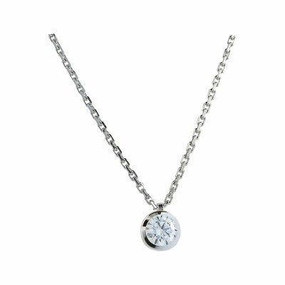 Collier serti clos en or blanc et diamants de 0.40ct