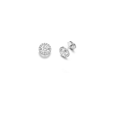 Boucles d'oreilles en or blanc et diamants