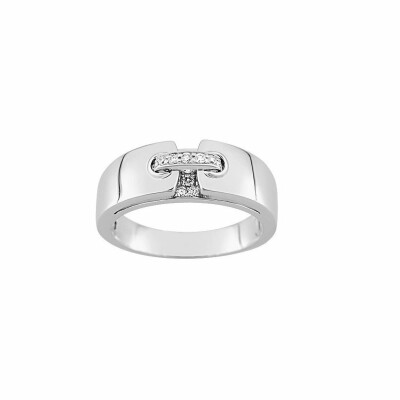 Bague en or blanc et diamants de 0.10ct