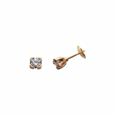 Boucles d'oreilles clou triangle en or jaune et diamants de 0.20ct