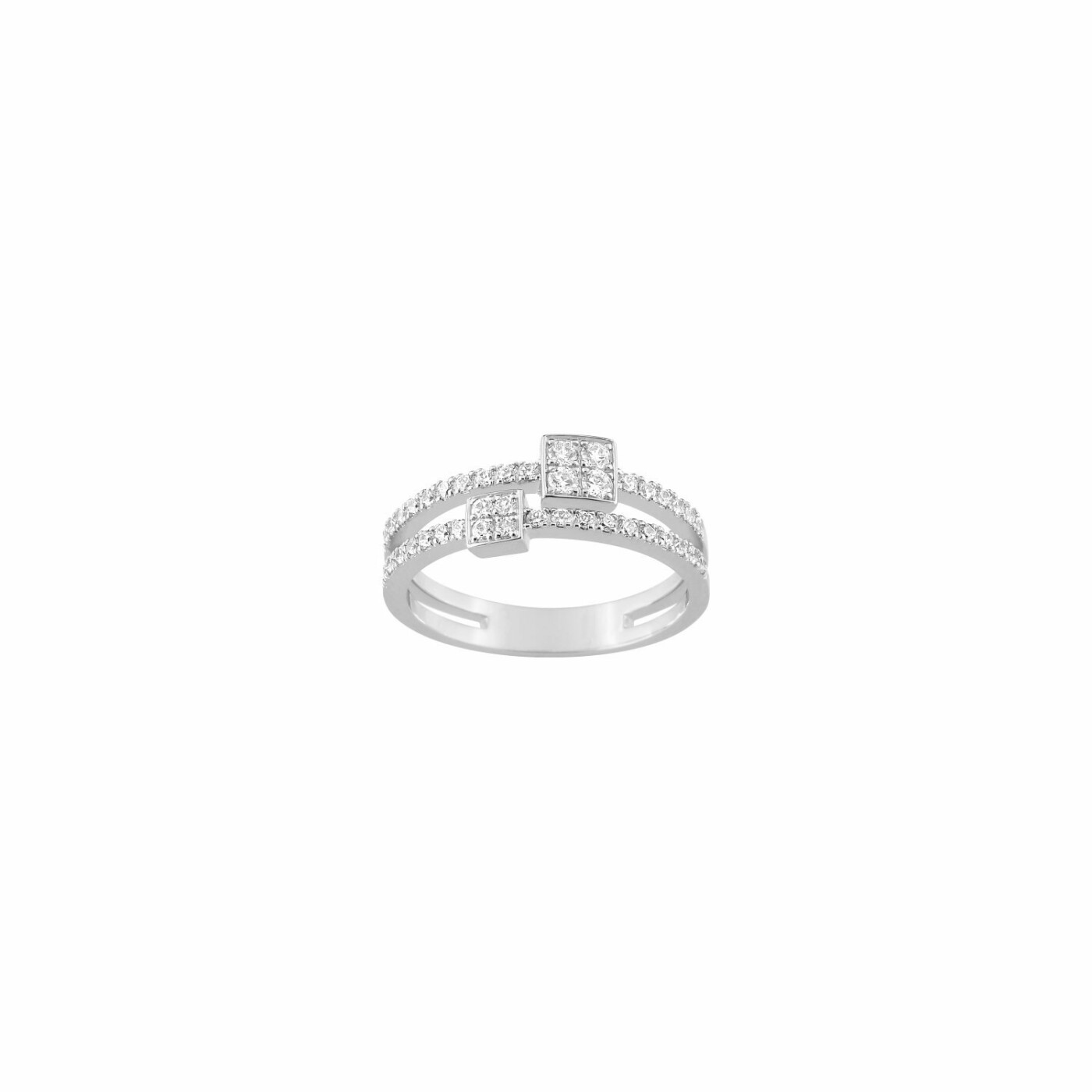 Bague en or blanc et diamants