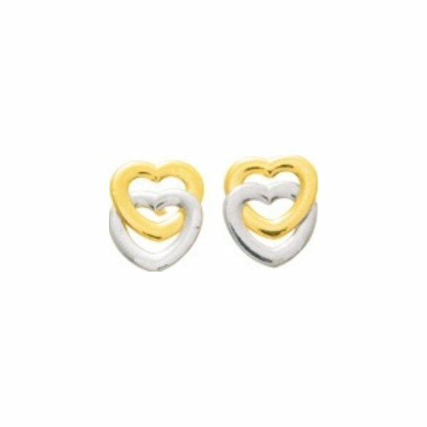Boucles d'oreilles en or jaune, or blanc