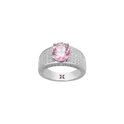 Bague Griffe Rouge en argent et oxyde de zirconium