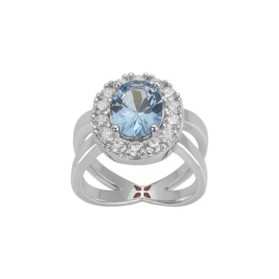 Bague Griffe Rouge en plaqué or et oxyde de zirconium taille 54