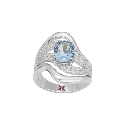 Bague Griffe Rouge en plaqué or et oxyde de zirconium taille 56