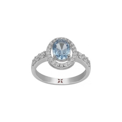 Bague Griffe Rouge en argent et oxyde de zirconium taille 54