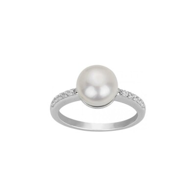 Bague Griffe Rouge en argent et perle d'eau douce taille 54