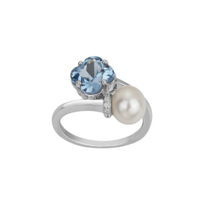 Bague Griffe Rouge en argent, oxyde de zirconium et spinelle taille 54
