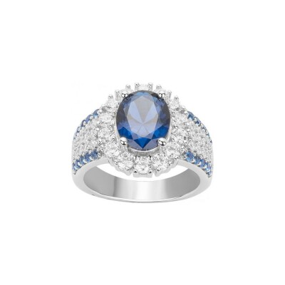 Bague Griffe Rouge en argent et oxyde de zirconium