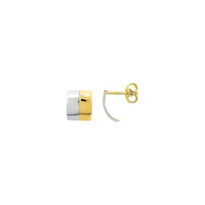 Boucles d'oreilles créoles en or jaune, or blanc