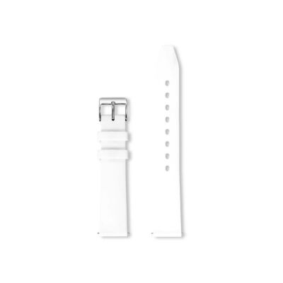 Bracelet montre Rochet Hawai en silicone mat blanc, anse d'clic - 14mm