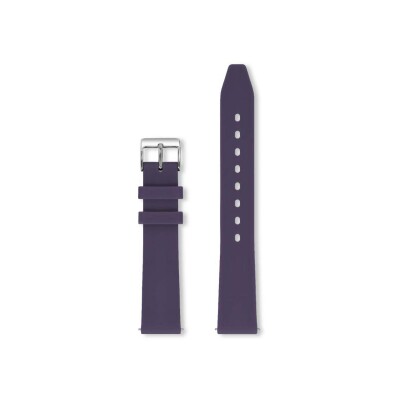 Bracelet montre Rochet Hawai en silicone mat aubergine, anse d'clic - 18mm