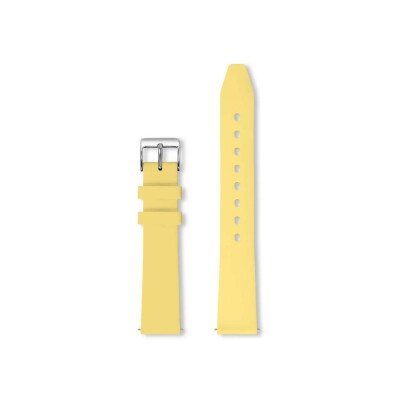 Bracelet montre Rochet Hawai en silicone mat jaune pâle, anse d'clic - 20mm
