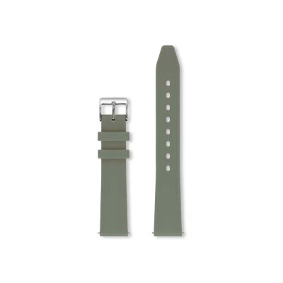 Bracelet montre Rochet Hawai en silicone mat lichen, anse d'clic - 14mm