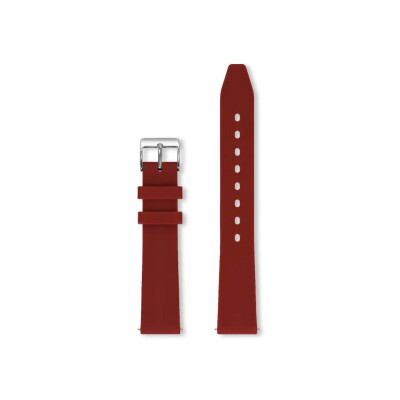 Bracelet montre Rochet Hawai en silicone mat grenat, anse d'clic - 18mm