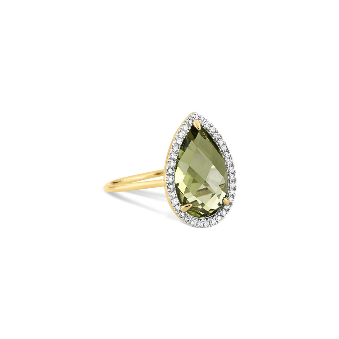 Bague Morganne Bello Alma en or jaune, quartz et diamants