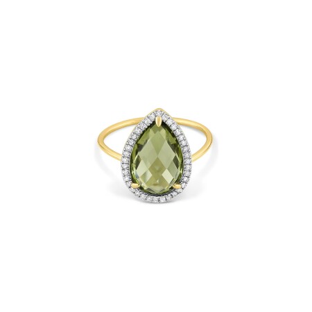 Bague Morganne Bello Alma en or jaune, quartz et diamants