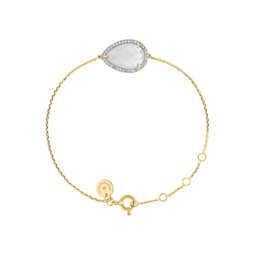 Bracelet Morganne Bello Alma en or jaune, nacre blanche et diamants