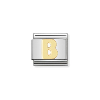 Charms Nomination Italy Composable Lettres en acier et or jaune, B