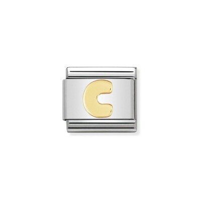 Charms Nomination Italy Composable Lettres en acier et or jaune, C