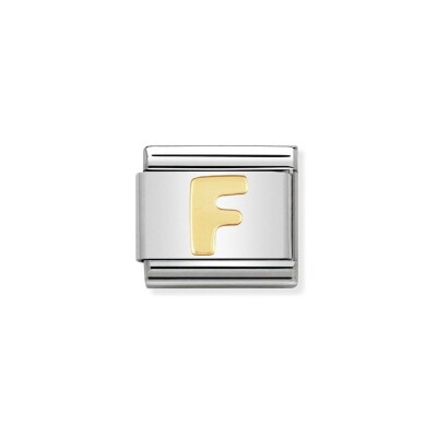 Charms Nomination Italy Composable Lettres en acier et or jaune, F