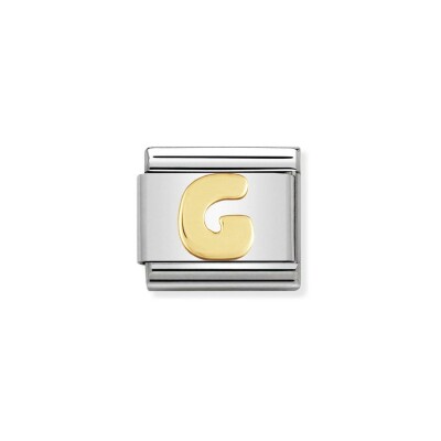 Charms Nomination Italy Composable Lettres en acier et or jaune, G