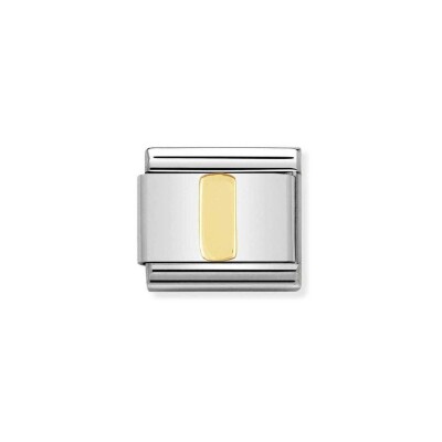 Charms Nomination Italy Composable Lettres en acier et or jaune, I