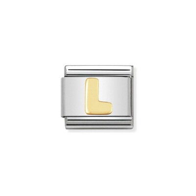 Charms Nomination Italy Composable Lettres en acier et or jaune, L