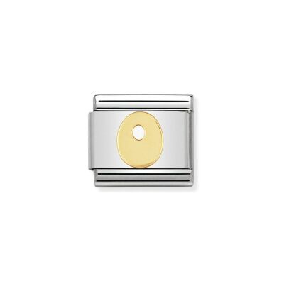Charms Nomination Italy Composable Lettres en acier et or jaune, O