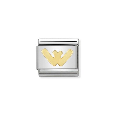 Charms Nomination Italy Composable Lettres en acier et or jaune, W
