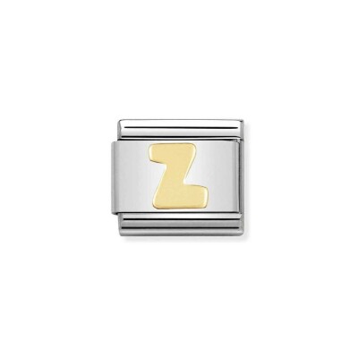 Charms Nomination Italy Composable Lettres en acier et or jaune, Z