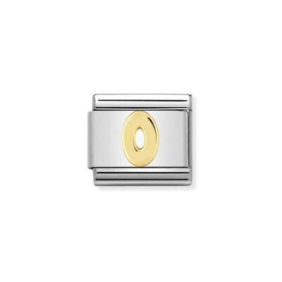 Charms Nomination Italy Composable Chiffres en acier et or jaune, 0