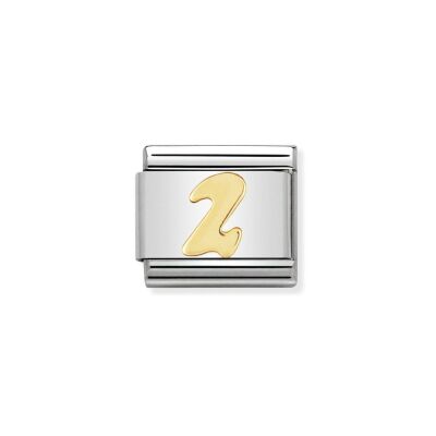 Charms Nomination Italy Composable Chiffres en acier et or jaune, 2
