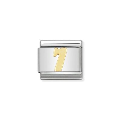 Charms Nomination Italy Composable Chiffres en acier et or jaune, 7