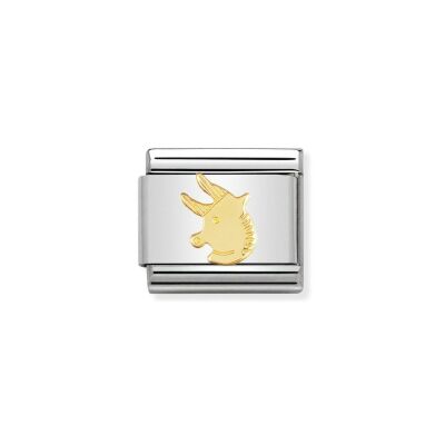 Charms Nomination Italy Composable Zodiaque en acier et or jaune, Taureau