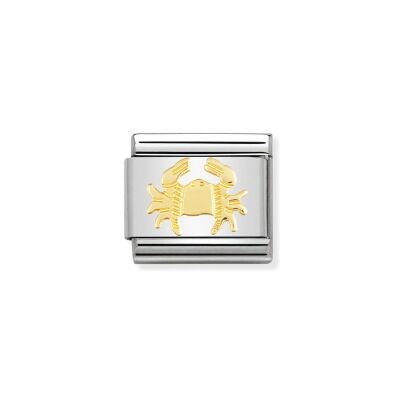 Charms Nomination Italy Composable Zodiaque en acier et or jaune, Cancer