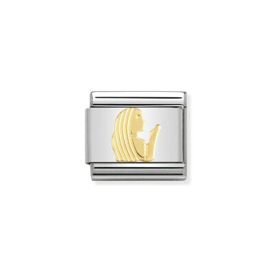 Charms Nomination Italy Composable Zodiaque en acier et or jaune, Vierge