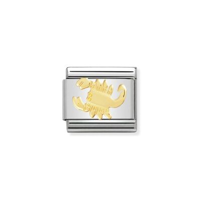 Charms Nomination Italy Composable Zodiaque en acier et or jaune, Scorpion