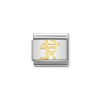 Charms Nomination Italy Composable Zodiaque en acier et or jaune, Sagittaire