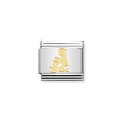 Charms Nomination Italy Composable Zodiaque en acier et or jaune, Verseau