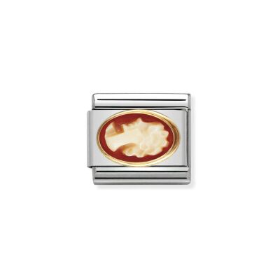 Charms Nomination Italy Composable Pierres en acier et or jaune, Cameo